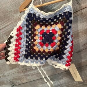 NWT Dance & Marvel Top Crochet Halter Top Multi Colored size: M